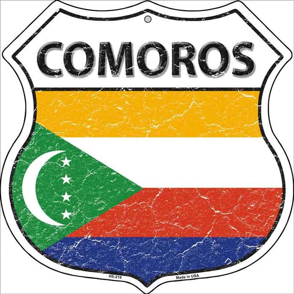 Comoros Country Flag Highway Shield Wholesale Metal Sign