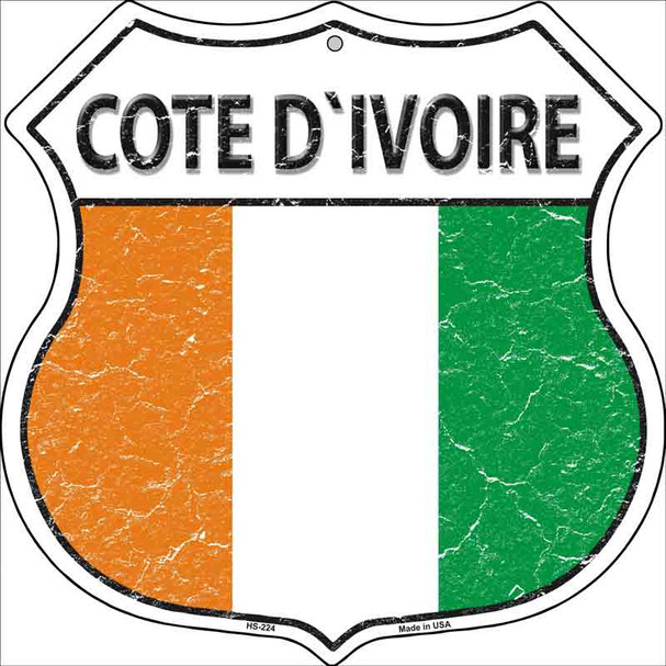 Cote D'ivoire Country Flag Highway Shield Wholesale Metal Sign