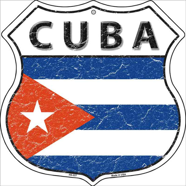 Cuba Country Flag Highway Shield Wholesale Metal Sign