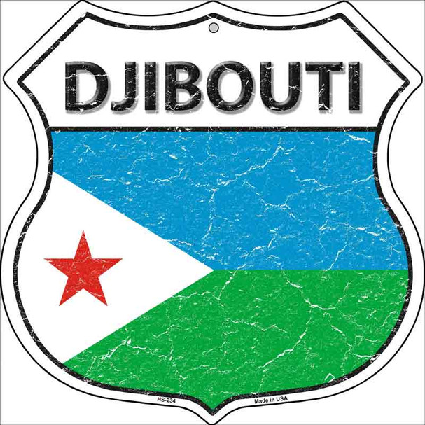 Djibouti Country Flag Highway Shield Wholesale Metal Sign