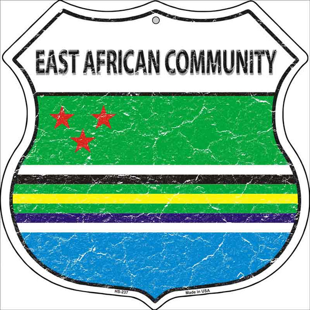 East Africa Community Country Flag Highway Shield Wholesale Metal Sign