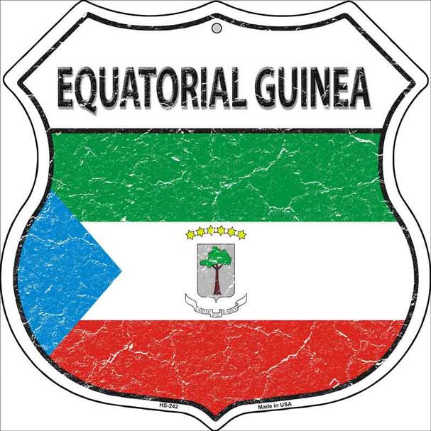 Equatorial Guinea Country Flag Highway Shield Wholesale Metal Sign