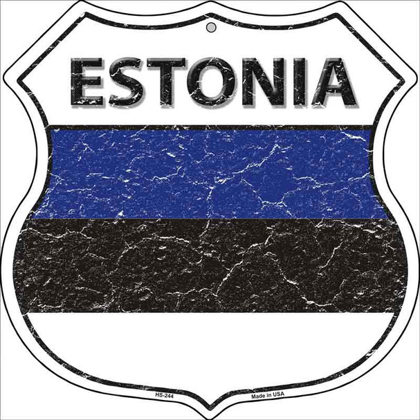 Estonia Country Flag Highway Shield Wholesale Metal Sign