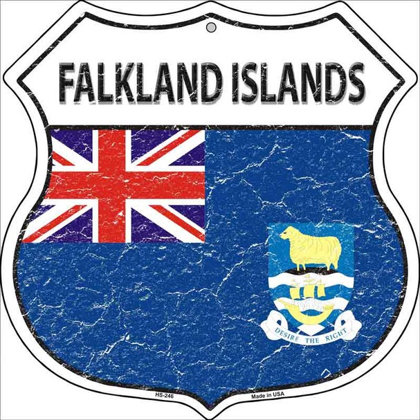 Falkland Islands Country Flag Highway Shield Wholesale Metal Sign