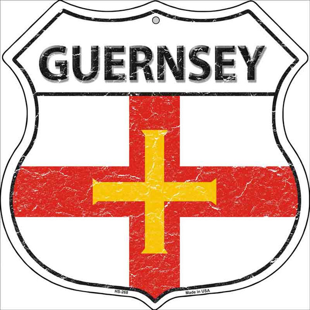 Guernsey Country Flag Highway Shield Wholesale Metal Sign