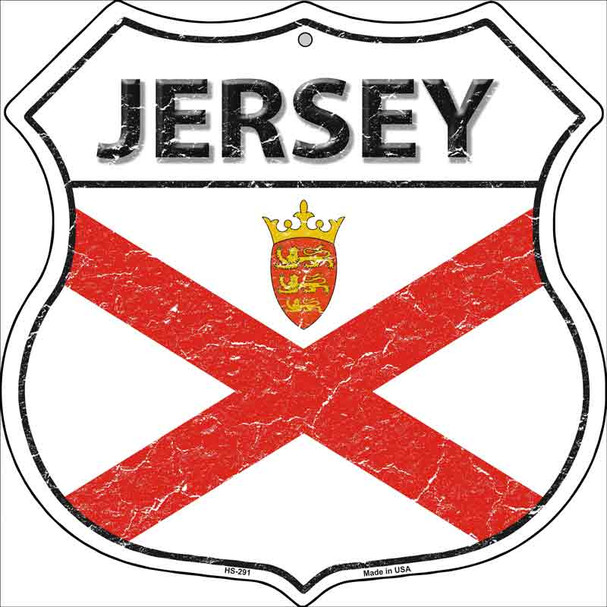 Jersey Country Flag Highway Shield Wholesale Metal Sign