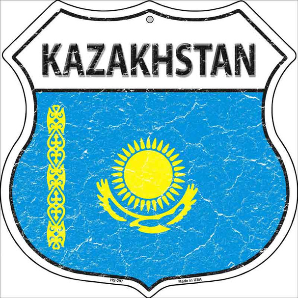 Kazakhstan Country Flag Highway Shield Wholesale Metal Sign