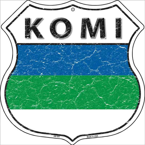 Komi Country Flag Highway Shield Wholesale Metal Sign