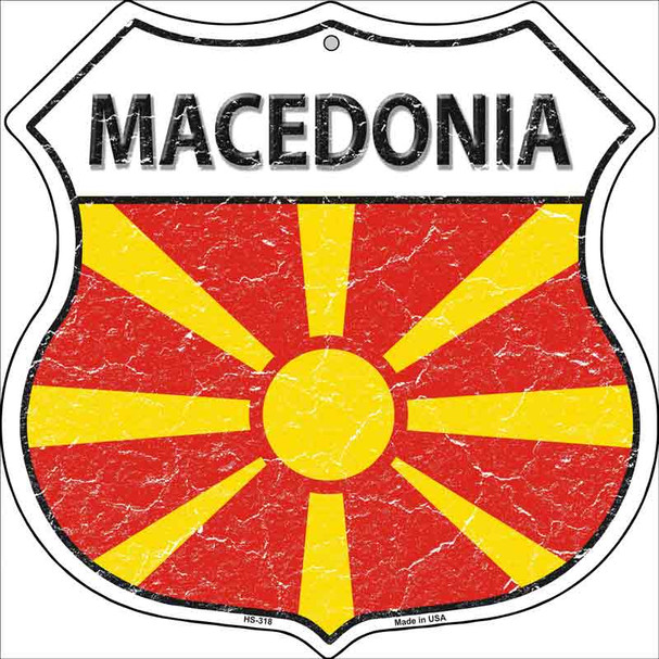Macedonia Country Flag Highway Shield Wholesale Metal Sign