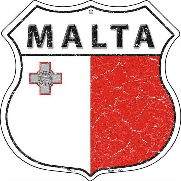 Malta Country Flag Highway Shield Wholesale Metal Sign