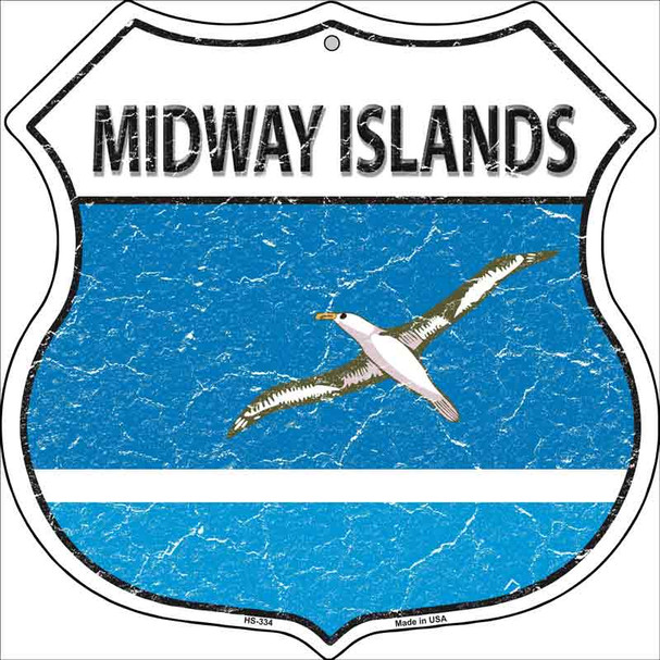Midway Islands Country Flag Highway Shield Wholesale Metal Sign