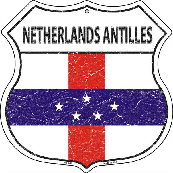 Netherlands Antilles Country Flag Highway Shield Wholesale Metal Sign