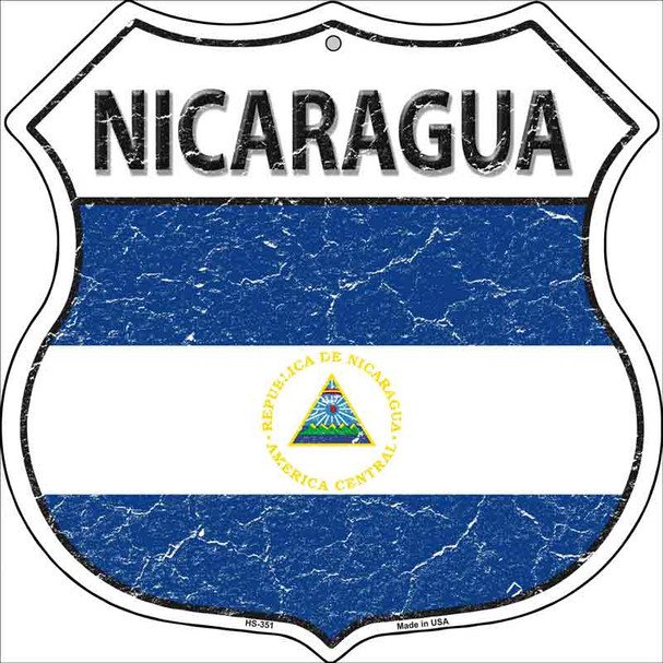 Nicaragua Country Flag Highway Shield Wholesale Metal Sign