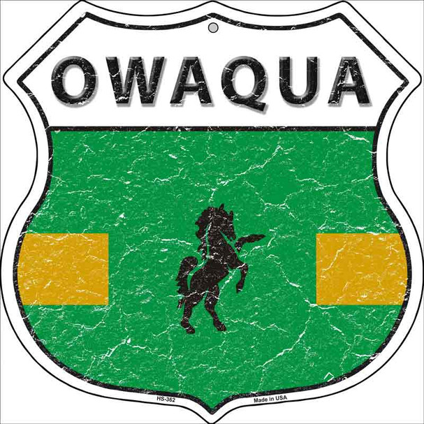 Owaqua Country Flag Highway Shield Wholesale Metal Sign