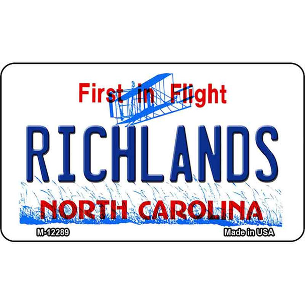 North Carolina Richlands Wholesale Novelty Metal Magnet M-12289