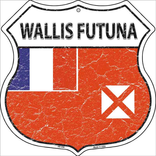 Wallis Futuna Country Flag Highway Shield Wholesale Metal Sign