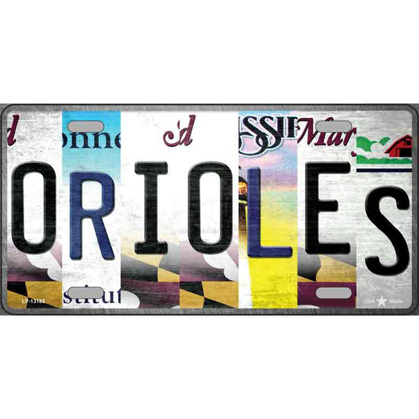 Orioles Strip Art Wholesale Novelty Metal License Plate Tag