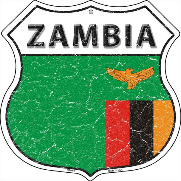 Zambia Country Flag Highway Shield Wholesale Metal Sign