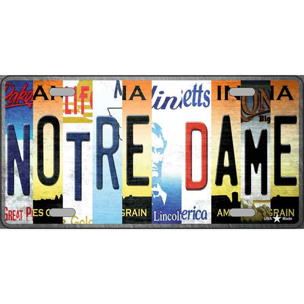Notre Dame Strip Art Wholesale Novelty Metal License Plate Tag