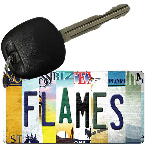 Flames Strip Art Wholesale Novelty Metal Key Chain