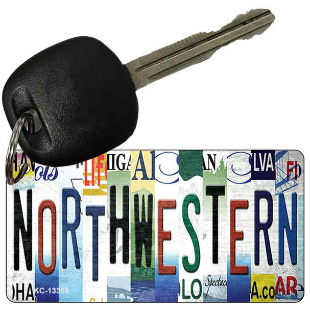 Northwestern Strip Art Wholesale Novelty Metal Key Chain
