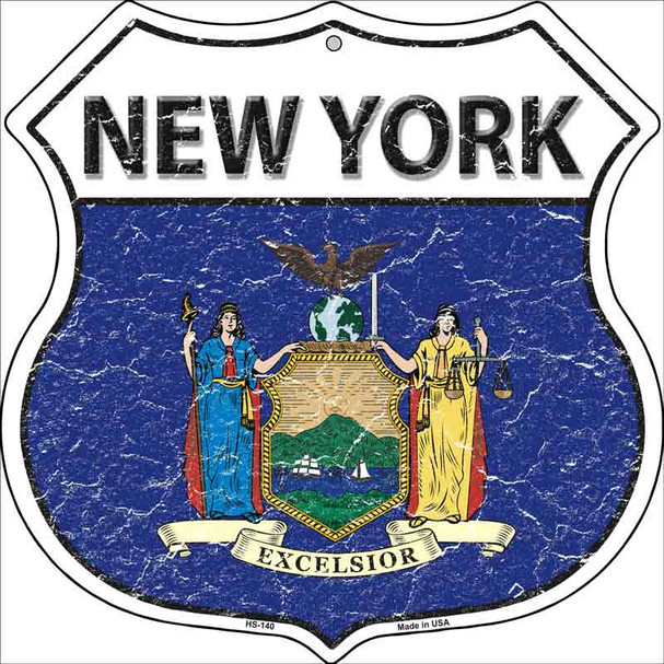 New York State Flag Highway Shield Wholesale Metal Sign