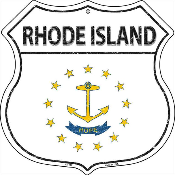 Rhode Island State Flag Highway Shield Wholesale Metal Sign