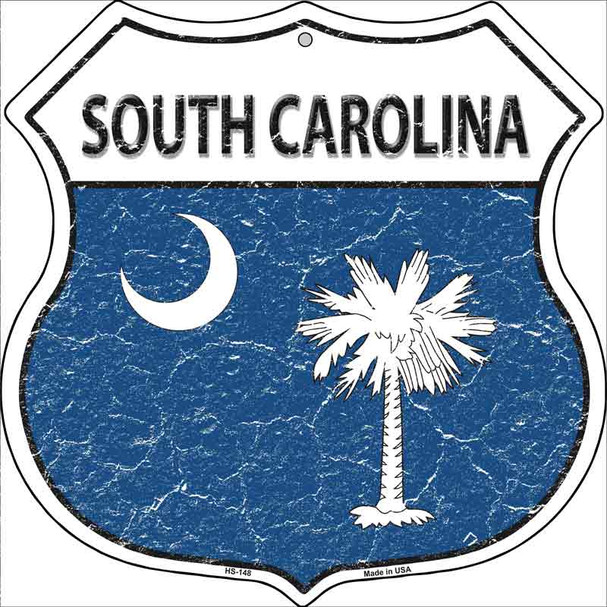 South Carolina State Flag Highway Shield Wholesale Metal Sign