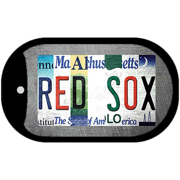 Red Sox Strip Art Wholesale Novelty Metal Dog Tag Necklace