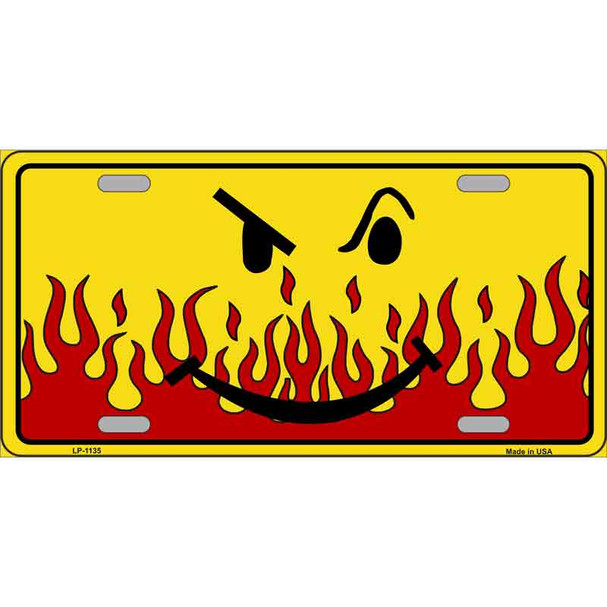 Smiley Flame Novelty Wholesale Metal License Plate