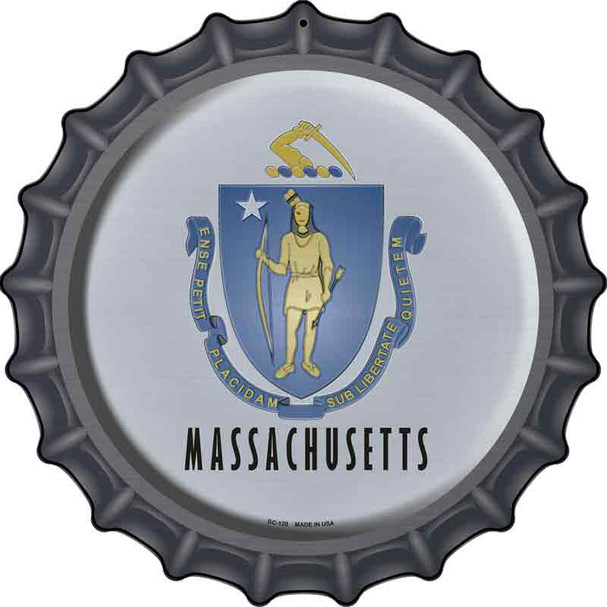 Massachusetts State Flag Wholesale Novelty Metal Bottle Cap Sign