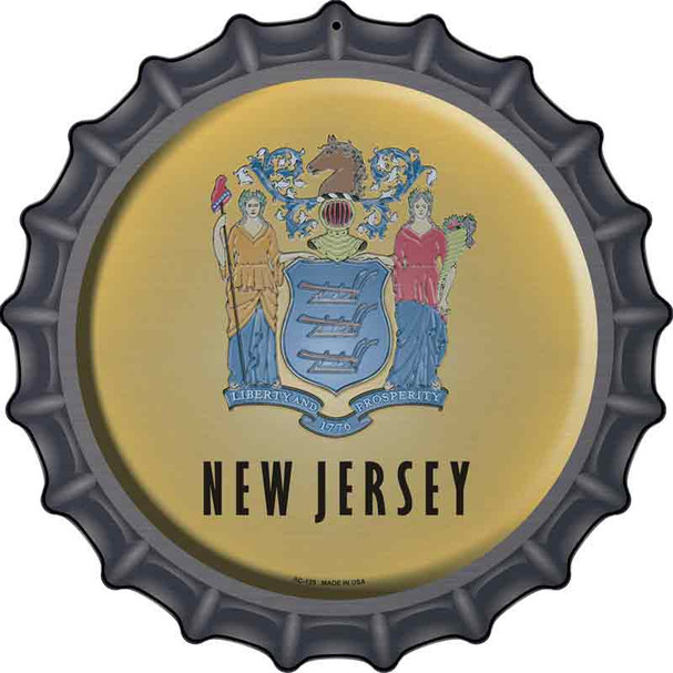 New Jersey State Flag Wholesale Novelty Metal Bottle Cap Sign