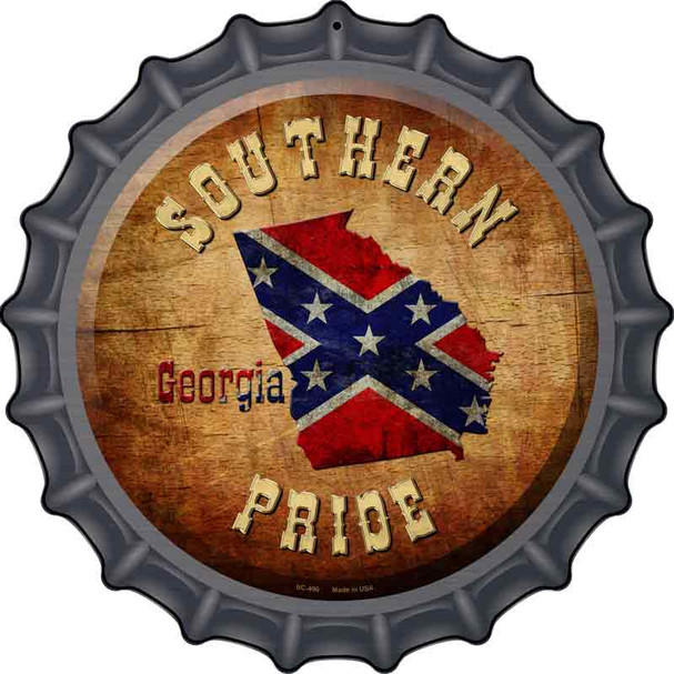 Southern Pride Georgia Wholesale Novelty Metal Bottle Cap Sign
