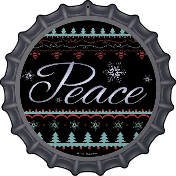 Peace Black Wholesale Novelty Metal Bottle Cap Sign