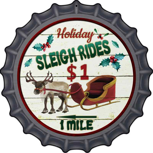 Sleigh Rides Wholesale Novelty Metal Bottle Cap Sign