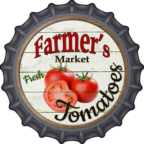 Farmers Market Tomatoes Wholesale Novelty Metal Bottle Cap Sign