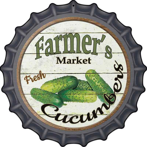 Farmers Market Cucumber Wholesale Novelty Metal Bottle Cap Sign