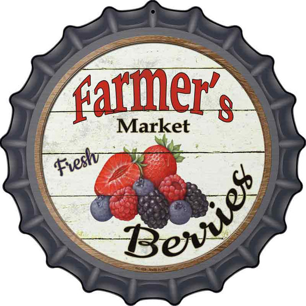 Farmers Market Berries Wholesale Novelty Metal Bottle Cap Sign