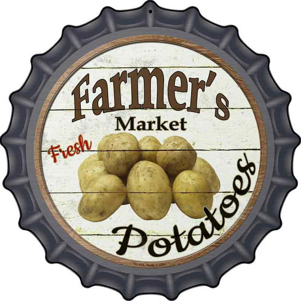 Farmers Market Potatoes Wholesale Novelty Metal Bottle Cap Sign