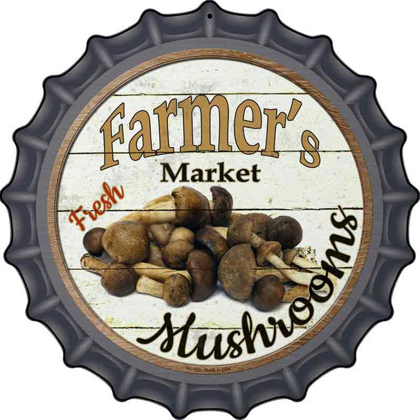 Farmers Market Mushrooms Wholesale Novelty Metal Bottle Cap Sign