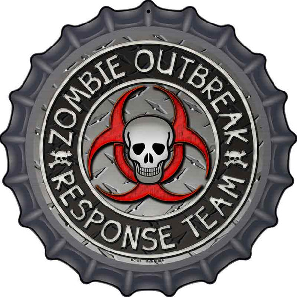 Zombie Outbreak Wholesale Novelty Metal Bottle Cap Sign