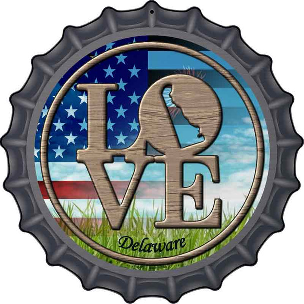 Love Delaware Wholesale Novelty Metal Bottle Cap Sign