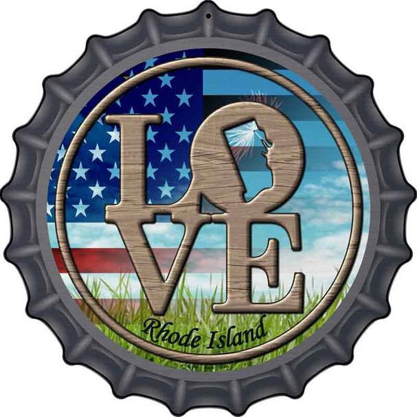 Love Rhode Island Wholesale Novelty Metal Bottle Cap Sign