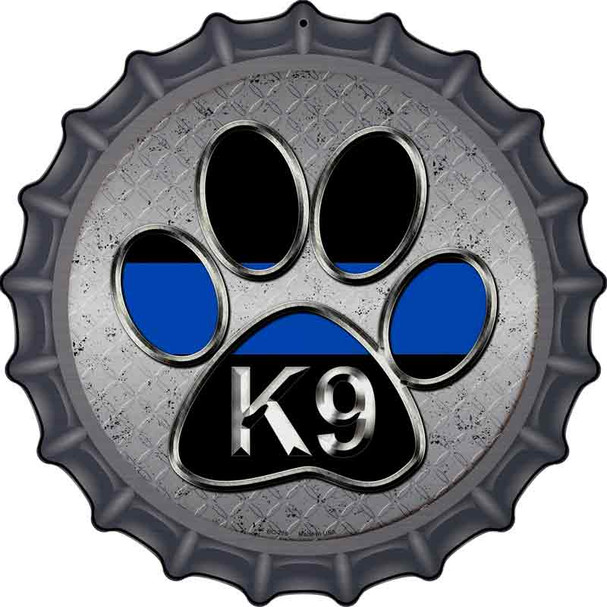 Paw Thin Blue Line K-9 Wholesale Novelty Metal Bottle Cap Sign