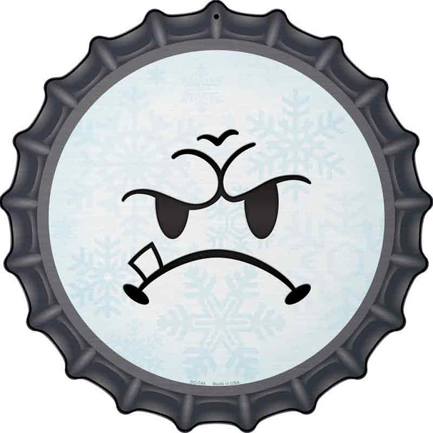 Mean Face Snowflake Wholesale Novelty Metal Bottle Cap Sign