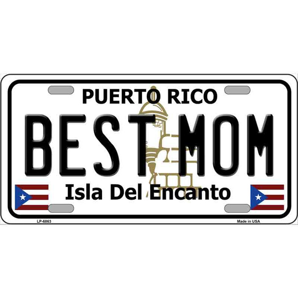 Best Mom Puerto Rico Wholesale Metal Novelty License Plate