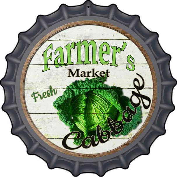 Farmers Market Cabbage Wholesale Novelty Metal Bottle Cap Sign