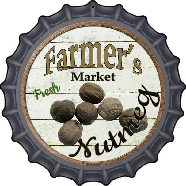 Farmers Market Nutmeg Wholesale Novelty Metal Bottle Cap Sign