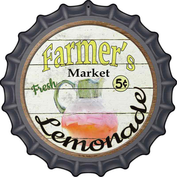 Farmers Market Lemonade Wholesale Novelty Metal Bottle Cap Sign