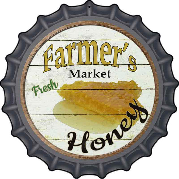 Farmers Market Honey Wholesale Novelty Metal Bottle Cap Sign